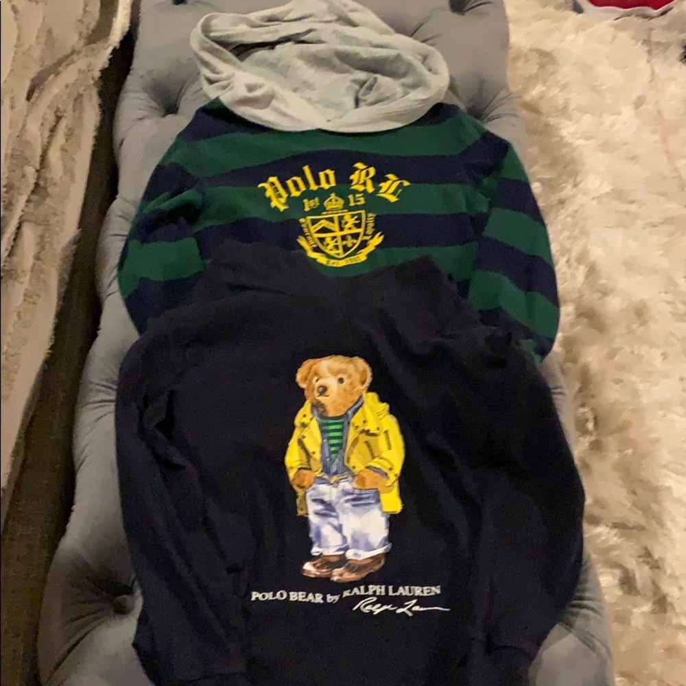 Lot of 2 Boys Polo Ralph Lauren Hoodies